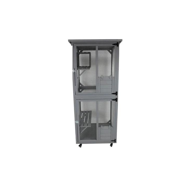 MaxxPet Kattenkooi - kattenvolière - 92x66x182cm - Grijs, Dieren en Toebehoren, Katten-accessoires, Nieuw, Verzenden