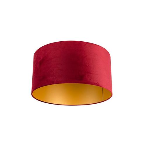 Velours lampenkap rood 50/50/25 met gouden binnenkant, Huis en Inrichting, Lampen | Lampenkappen, Minder dan 25 cm, Overige vormen