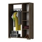 Kledingkast 123x90x30 cm Nesbyen walnootkleurig [en.casa], Huis en Inrichting, Kasten | Kledingkasten, Verzenden, Nieuw