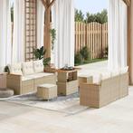 vidaXL Tuin Sofa Set met kussen 9 pcs Beige Poly riet, Tuin en Terras, Verzenden, Nieuw, Rotan