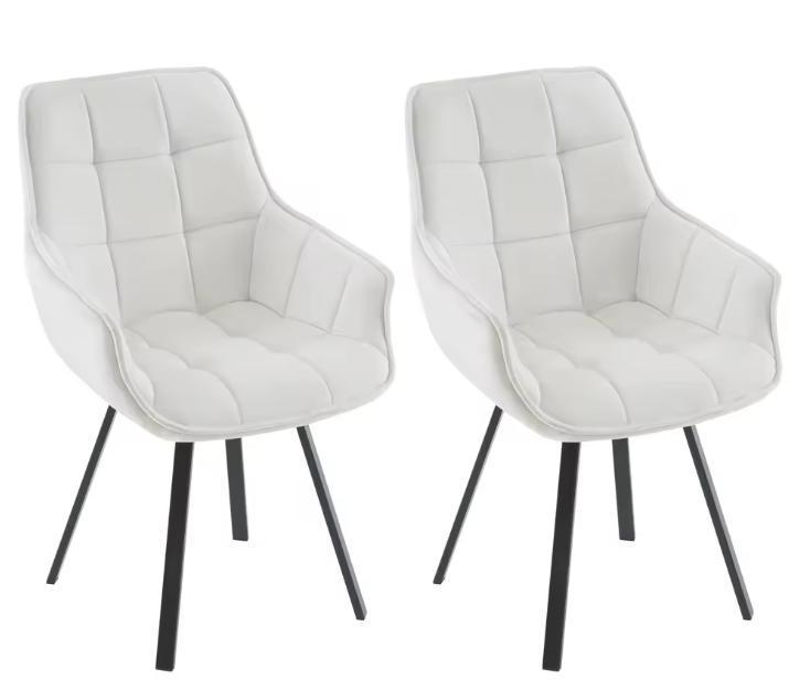 Set van 2 Draaibare Fluwelen Eetkamerstoelen met Armleuninge, Huis en Inrichting, Stoelen, Nieuw, Verzenden