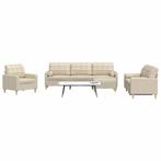 vidaXL 4-delige Loungeset met voetenbank en kussens stof, Verzenden, Nieuw, Vierpersoons of meer, Stof