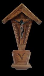 Snijwerk, Altes Holzkreuz mit gekreuzigten Jesus - Jesus am, Antiek en Kunst