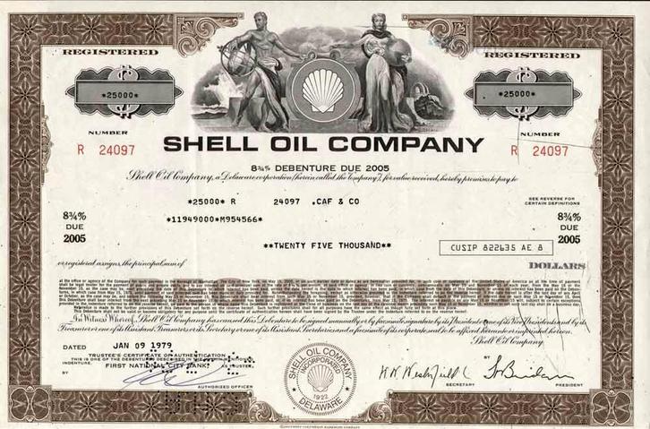 No more Royal Dutch for Shell: see old share certificates, Postzegels en Munten, Aandelen en Waardepapieren, Certificaat van aandeel