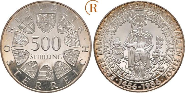 500 Schilling 1986 Österreich:, Postzegels en Munten, Munten | Europa | Niet-Euromunten, Verzenden