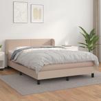 vidaXL Boxspring met matras kunstleer cappuccinokleurig, Overige materialen, Bruin, Verzenden, Nieuw
