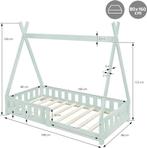 Kinderbed - Peuterbed - Tipi bed - 80x160 cm - Mint - ML-Des, Huis en Inrichting, Verzenden, Zo goed als nieuw