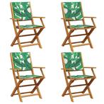 Massief Hout Tuinstoelen Groen | Retourdeal | 4 stoelen, Ophalen of Verzenden, Nieuw, Hout, Inklapbaar