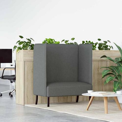 vidaXL Hoge Rug Bank Donkergrijs 109 x 56 x 121 cm Stof, Huis en Inrichting, Banken | Bankstellen, Nieuw, Minder dan 150 cm, Stof