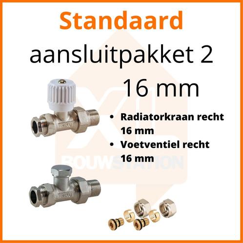 Eco 4 Standaard aansluitpakket 2 t.b.v. 16 mm buis, Doe-het-zelf en Verbouw, Verwarming en Radiatoren, Radiator, Nieuw, Hoog rendement (Hr)