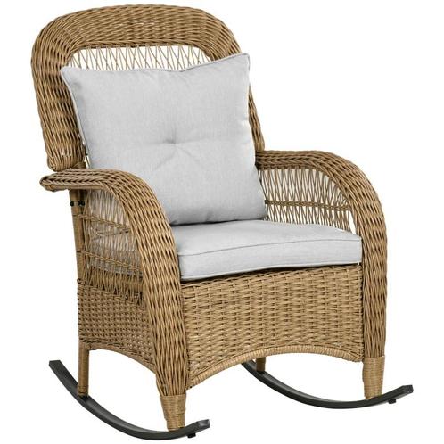 TRUUSK Boho Style Schommelstoel PE Rotan Rotan Schommelstoel, Tuin en Terras, Tuinstoelen, Nieuw, Verzenden