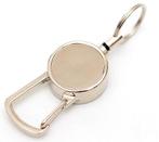 Sleutelhanger met koord - karabijnhaak uittrekbaar - metaal, Ophalen of Verzenden, Nieuw