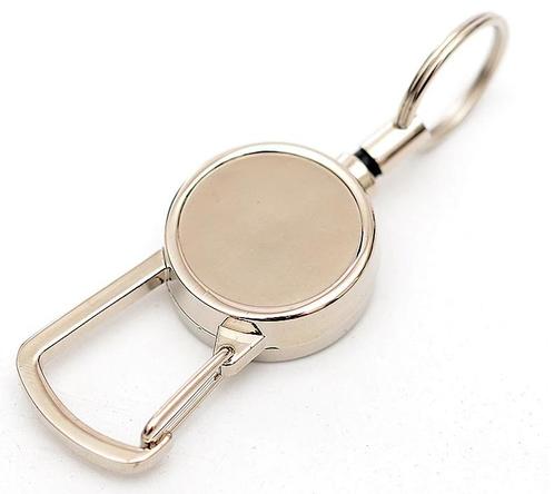 Sleutelhanger met koord - karabijnhaak uittrekbaar - metaal, Sieraden, Tassen en Uiterlijk, Overige Accessoires, Nieuw, Ophalen of Verzenden