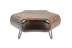 Retro salontafel ORGANIC LIVING 80cm grijze smoke afwerking, Huis en Inrichting, Tafels | Salontafels, Ophalen of Verzenden, Nieuw