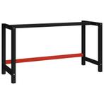 vidaXL Werkbankframe 150x57x79 cm metaal zwart en rood, Huis en Inrichting, Verzenden, Nieuw