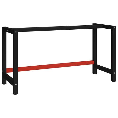 vidaXL Werkbankframe 150x57x79 cm metaal zwart en rood, Huis en Inrichting, Tafelonderdelen, Nieuw, Verzenden