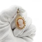 Gouden hanger met camee | Vintage (schelp, lagensteen), Ophalen of Verzenden, Gebruikt, Goud, Overige merken