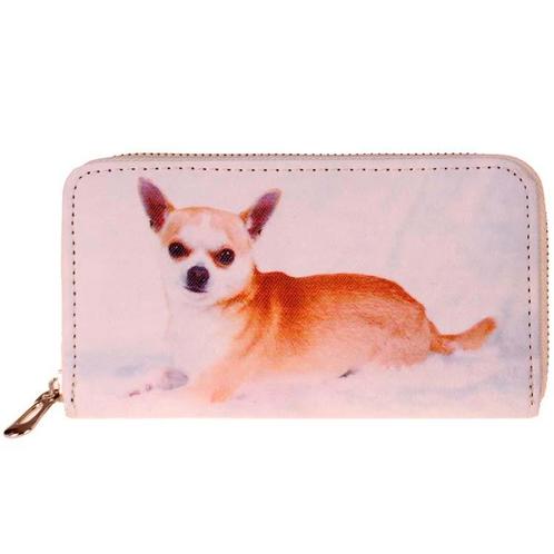 Portemonnee - Chihuahua Lichtbruin Liggend - Rondrits - Munt, Sieraden, Tassen en Uiterlijk, Portemonnees, Nieuw, Ophalen of Verzenden
