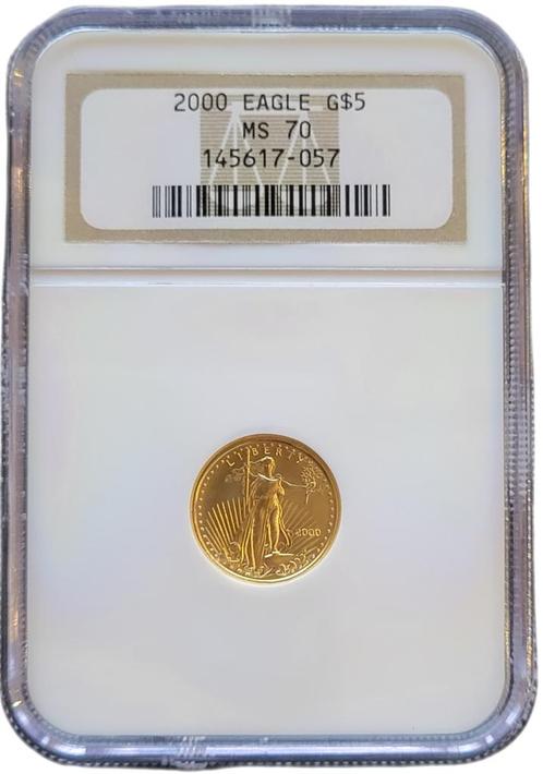 Gouden American Eagle 1/10 oz 2000 NGC MS70 gecertificeerd, Postzegels en Munten, Munten | Amerika, Midden-Amerika, Losse munt