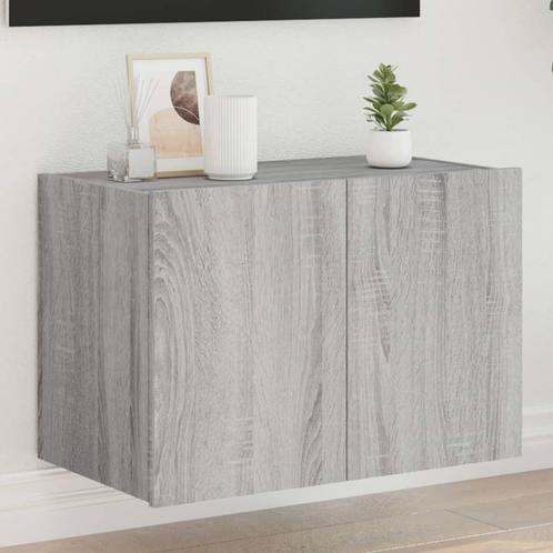vidaXL Tv-wandmeubel met LED-verlichting 60x35x41 cm grijs, Huis en Inrichting, Kasten | Televisiemeubels, Nieuw, Overige houtsoorten