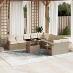 vidaXL 11-delige Tuinset met kussens poly rattan beige, Verzenden, Nieuw, Rotan, Tuinset