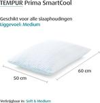 2dekans | TEMPUR - Prima SmartCool Hoofdkussen Medium - 60 x, Ophalen of Verzenden, Zo goed als nieuw, Wit