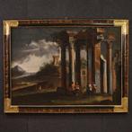 Scuola veneta (XVIII) - Grande capriccio architettonico - XL, Antiek en Kunst, Kunst | Schilderijen | Klassiek