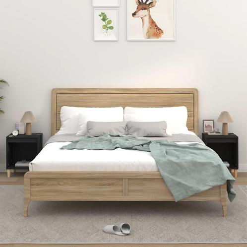 vidaXL Nachtkastjes 2 st 40x35x50 cm zwart, Huis en Inrichting, Slaapkamer | Nachtkastjes, Nieuw, Minder dan 45 cm, Hout, Minder dan 55 cm