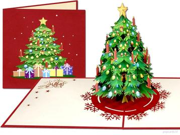 Pop-up Kerstkaart met Kerstboom – Luxe 3D wenskaart beschikbaar voor biedingen