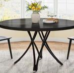 Ronde Eettafel Ø118 cm – Houtlook & Metalen Onderstel, Verzenden, Nieuw