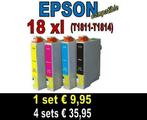 EPSON 18XL set, Inkttoko-huismerk, (Huismerk) € 9.95, Computers en Software, Printerbenodigdheden, Nieuw, Cartridge, Epson, Ophalen of Verzenden