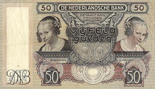 Bankbiljet 50 gulden 1941 Oestereetster Zeer Fraai, Postzegels en Munten, Bankbiljetten | Nederland, Verzenden