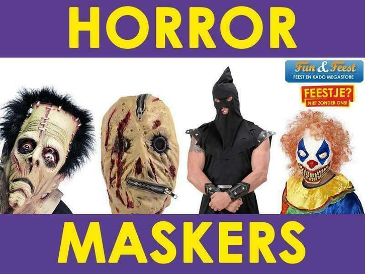 Ruim aanbod horror maskers - Horror masker kopen, Hobby en Vrije tijd, Feestartikelen, Nieuw, Verzenden
