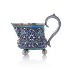 Antique Russian Cloisonné Enamel and Silver Gilt Milk Jug. -, Antiek en Kunst, Antiek | Goud en Zilver