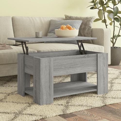 vidaXL Salontafel 79x49x41 cm bewerkt hout grijs sonoma, Huis en Inrichting, Tafels | Salontafels, 50 tot 100 cm, Nieuw, Overige houtsoorten