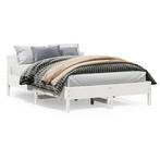 vidaXL Bedframe zonder matras massief grenenhout wit 120x200, Verzenden, Wit, Nieuw, Twijfelaar