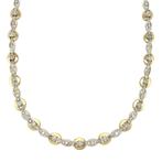 Bicolour gouden choker met diamant 44 cm 18 krt, Verzenden, Zo goed als nieuw, Wit, Goud
