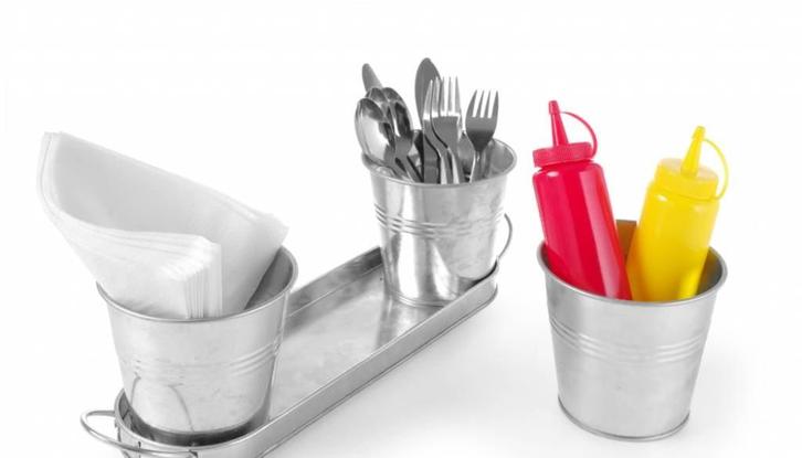 Hendi 3 Emmers met Dienblad, Zakelijke goederen, Horeca | Overige, Verzenden