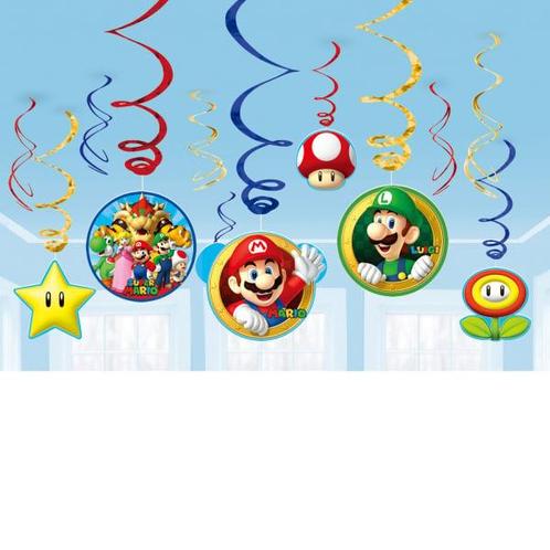 Super Mario Hangdecoratie 61cm 12 delig, Hobby en Vrije tijd, Feestartikelen, Nieuw, Verzenden