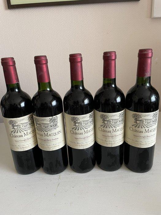 2005 Château Macquin - Saint Georges-Saint Émilion - 5, Verzamelen, Wijnen
