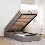 vidaXL Ottoman bed met matras 100x200cm stof taupe, 100 cm, Eenpersoons, Verzenden, Nieuw