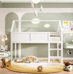 Laag Stapelbed 90×200 cm van Massief Hout met Trap, Verzenden, Nieuw