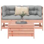 vidaXL 3-delige Loungeset massief douglas vurenhout, Verzenden, Nieuw, Loungeset