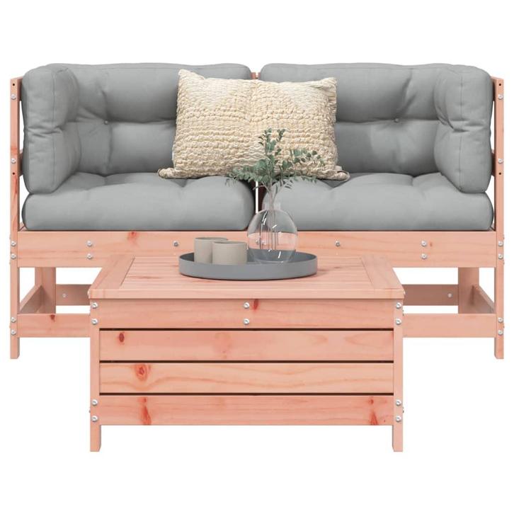 vidaXL 3-delige Loungeset massief douglas vurenhout, Tuin en Terras, Tuinsets en Loungesets, Loungeset, Nieuw, Verzenden