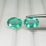 Zonder Minimumprijs - 2 pcs Groen Smaragd - 2.08 ct -, Sieraden, Tassen en Uiterlijk, Edelstenen, Nieuw