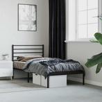 vidaXL Bedframe met hoofdbord metaal zwart 80x200 cm, Eenpersoons, Verzenden, Zwart, Nieuw