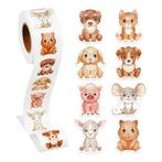 500 Stickers Op Rol - 2.5cm - Knuffeldieren Los -, Diversen, Verzenden, Nieuw