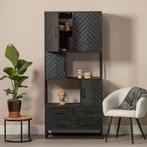 Vakkenkast Mangohout Fianna 90 cm, Huis en Inrichting, Kasten | Boekenkasten, Nieuw, 50 tot 100 cm, Industriële meubels, 25 tot 50 cm