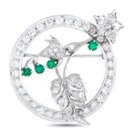 Broche - 18 karaat 18k witgoud 2,20 ct diamantbroche,