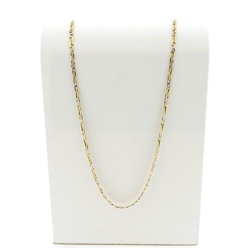 Bicolor gouden infinity schakel ketting | 52 cm, Sieraden, Tassen en Uiterlijk, Kettingen, Overige kleuren, Gebruikt, Goud, Ophalen of Verzenden